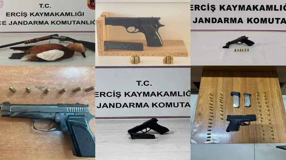 Erciş’te ruhsatsız silah operasyonu! Çok sayıda silah ele geçirildi