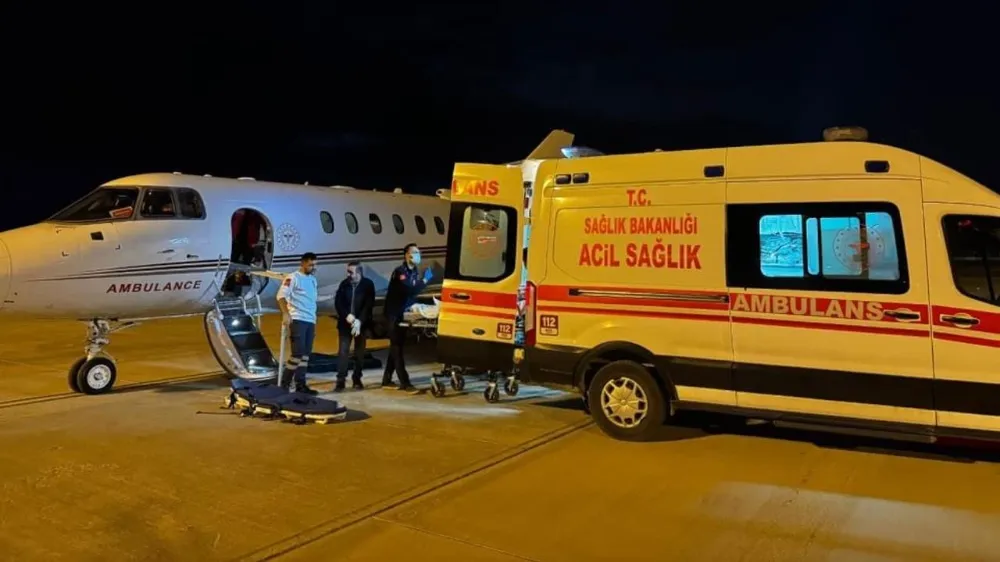 Van’dan uçak ambulans ile Ankara Hacettepe’ye nakil